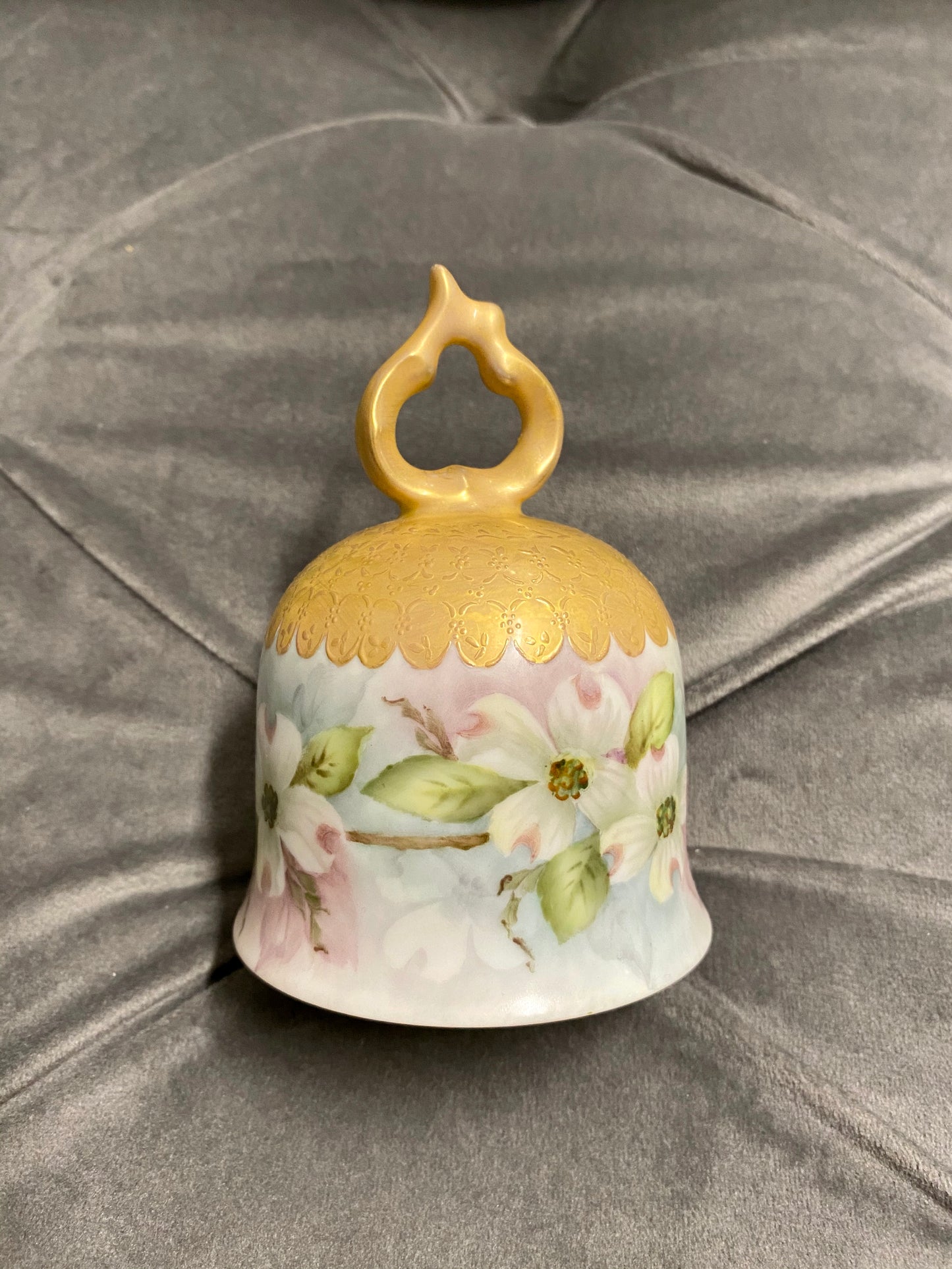 Wedding Bell, Chime Hand painted Porcelain with Gold accents