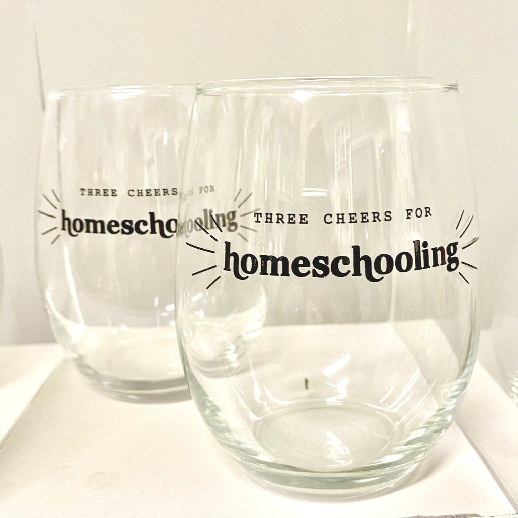Three Cheers for Homeschooling Stemless Glass