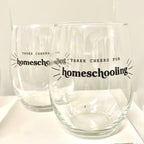 Three Cheers for Homeschooling Stemless Glass