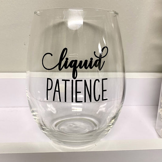 Liquid Patience stemless glass