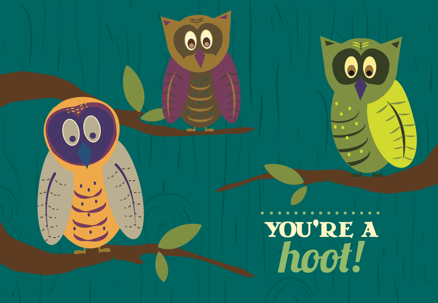 You're a Hoot! - Owl mini greeting card