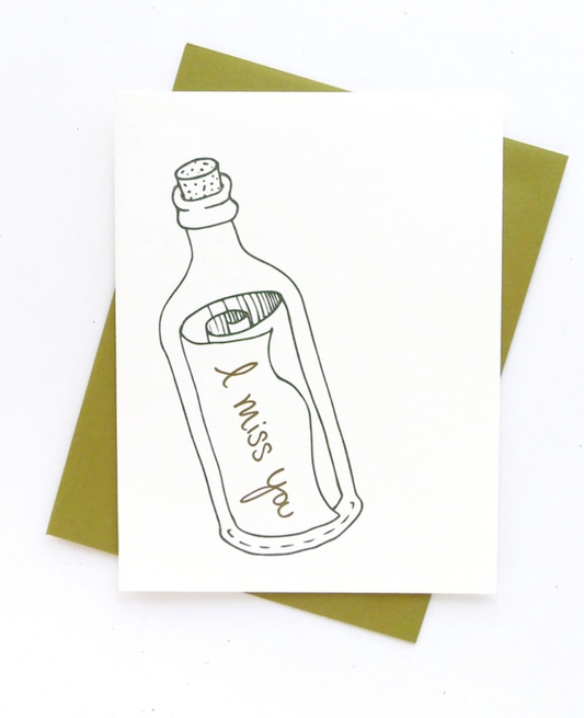 Miss You Bottle Card
