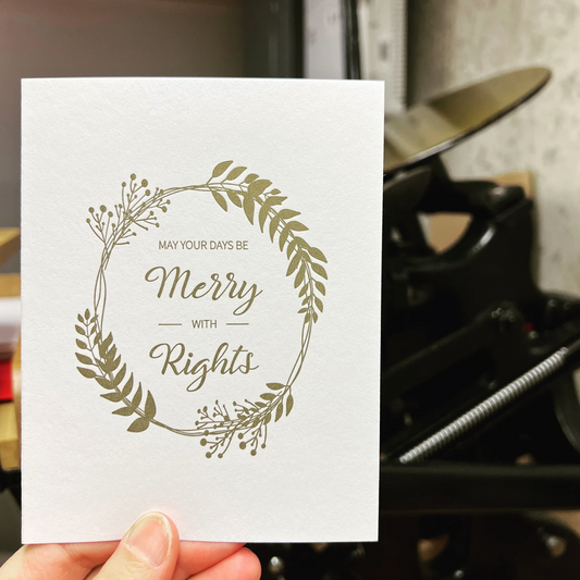 May Your Days Be Merry with Rights - Feminist Holiday Card