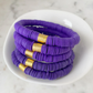 6.5" Purple Heishi Bracelet