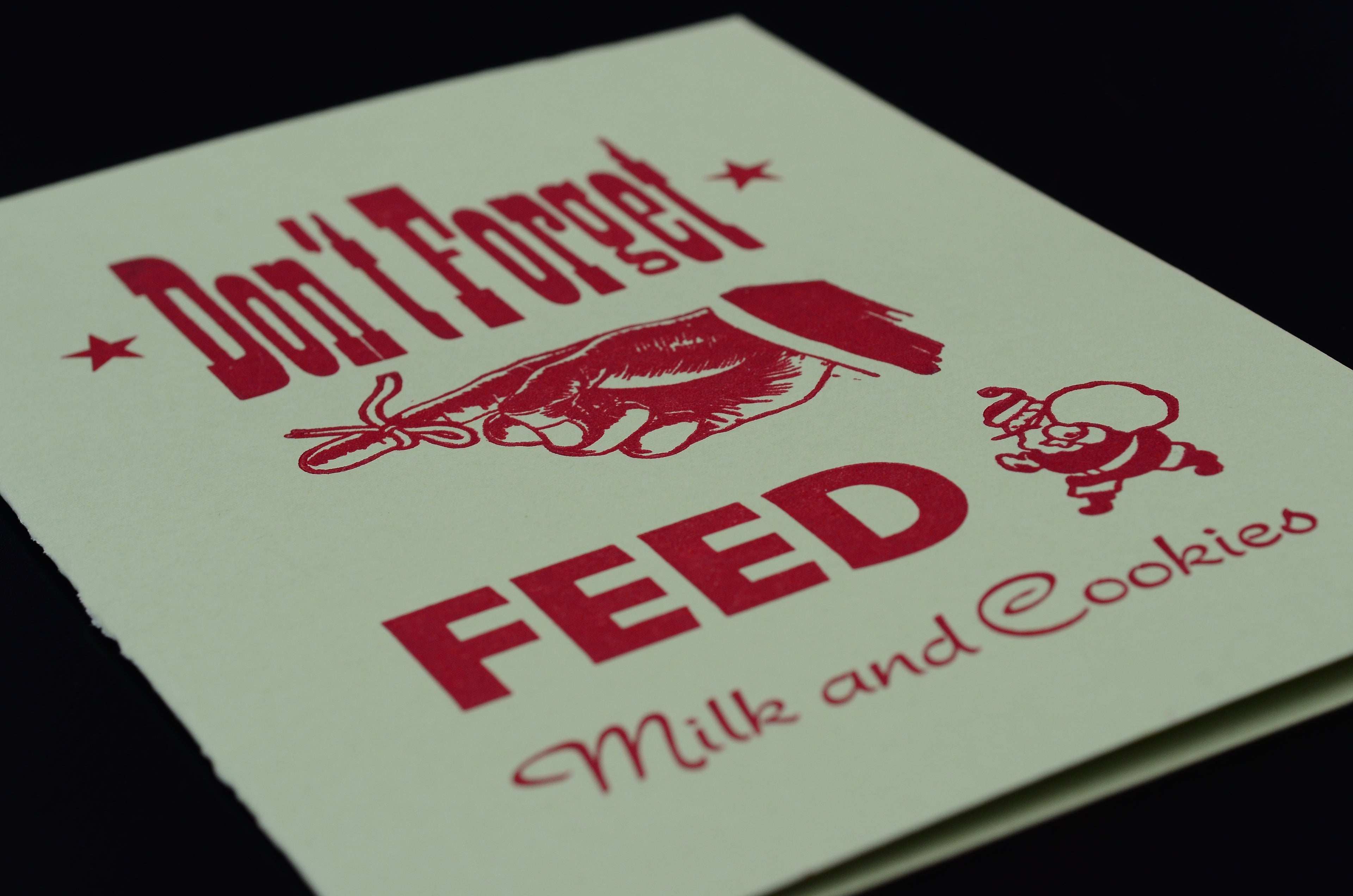 Don't Forget to Feed Santa - Letterpress Christmas Card