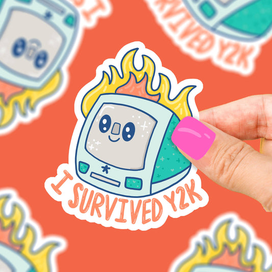 I Survived Y2K Vinyl Sticker