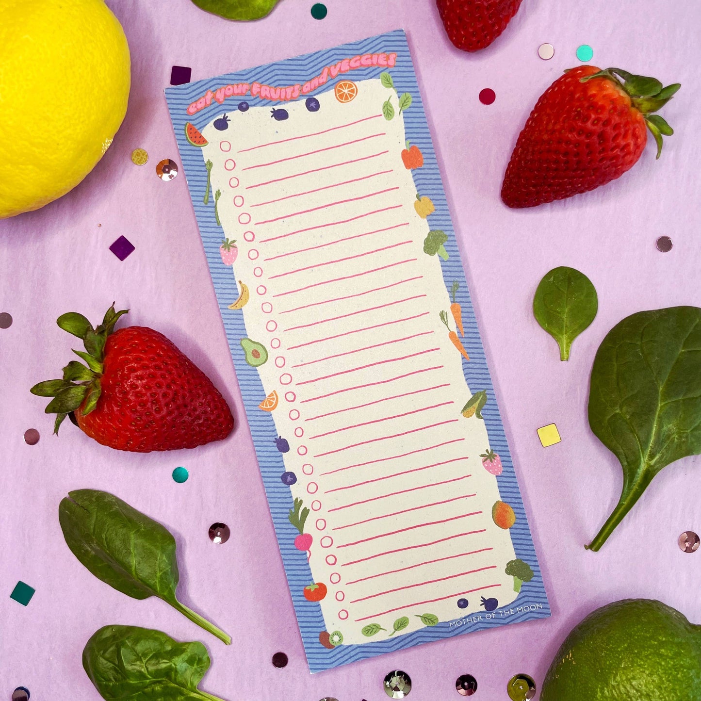 Eat Your Fruits and Veggies Notepad Shopping List