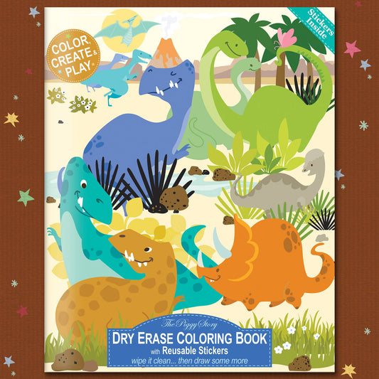 Dinosaur World Dry Erase Coloring Book