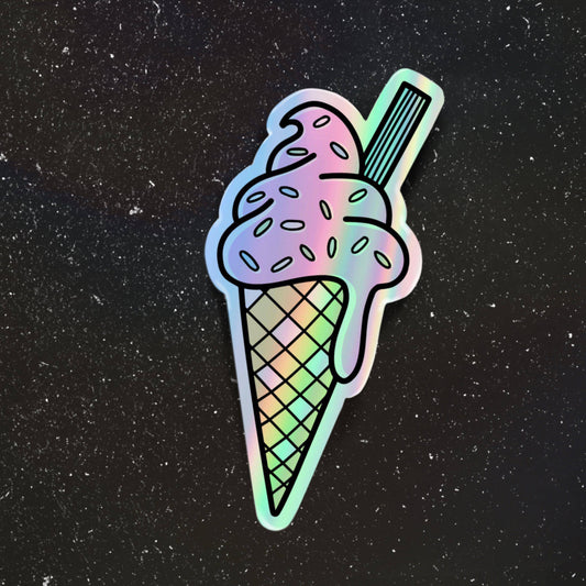 Ice Cream Cone - Holographic Sticker