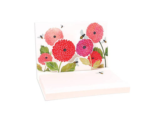 Dahlias And Bees Pop-Up Notepad