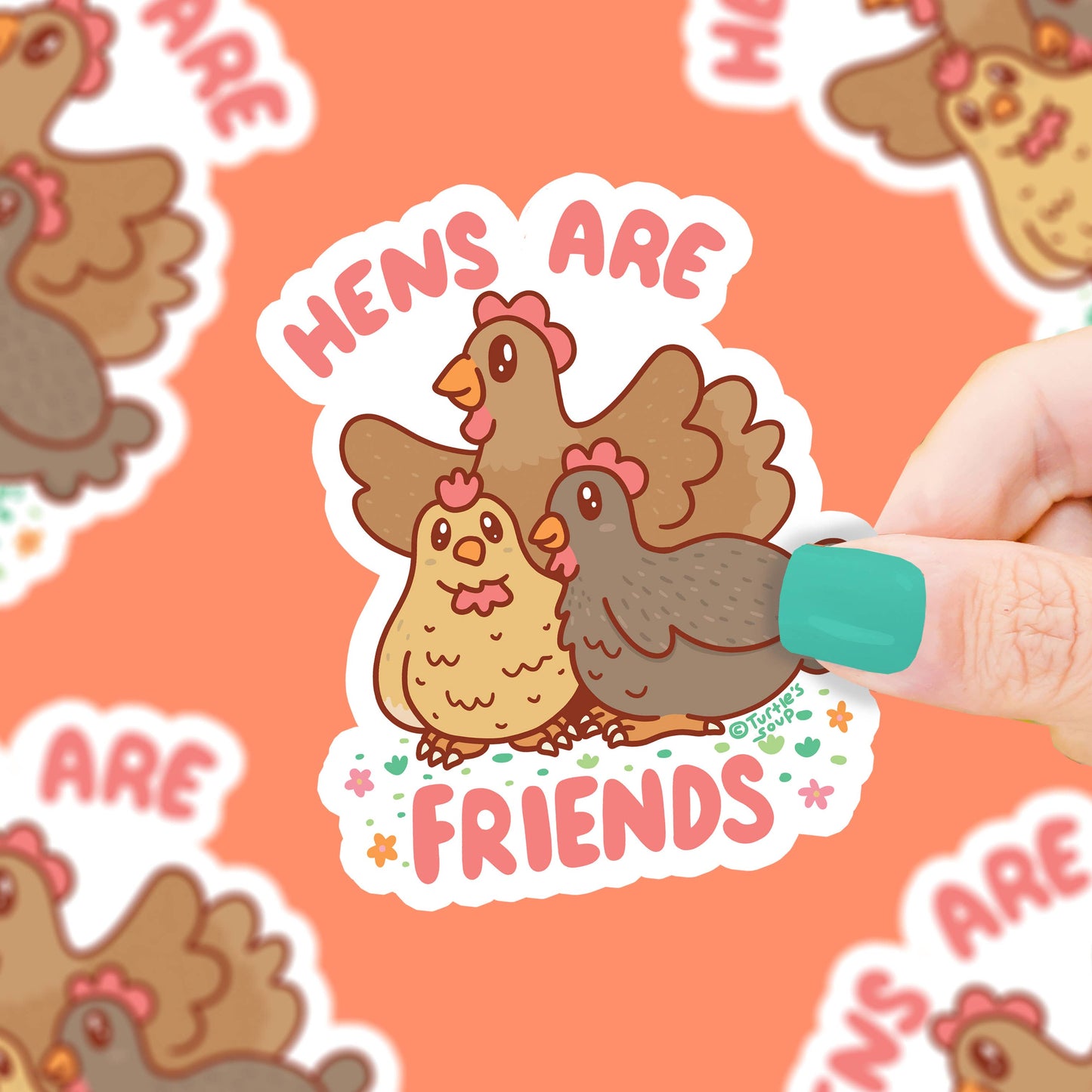 Hens are Friends Sticker