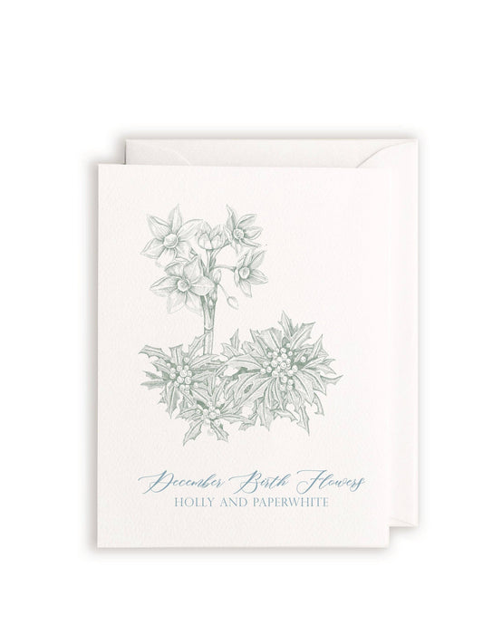 December Birth Flowers Letterpress Card