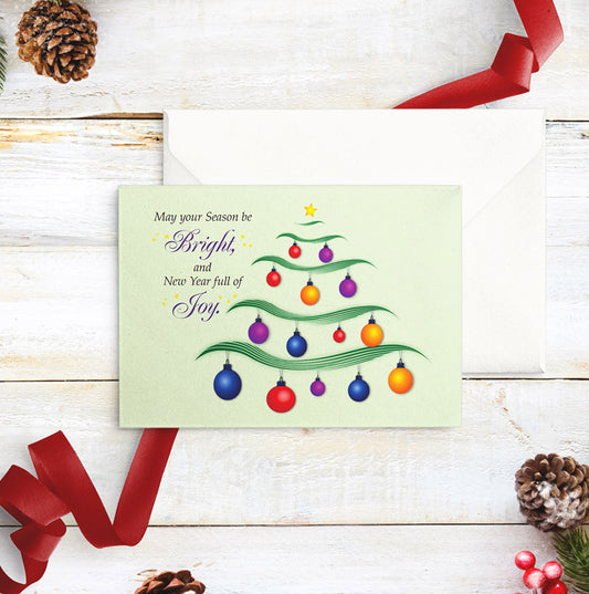 Joyful New Year, Bright Holiday Season (Christmas Tree and Ornaments)