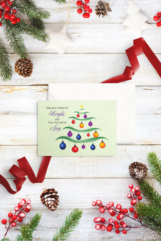 Joyful New Year, Bright Holiday Season (Christmas Tree and Ornaments)