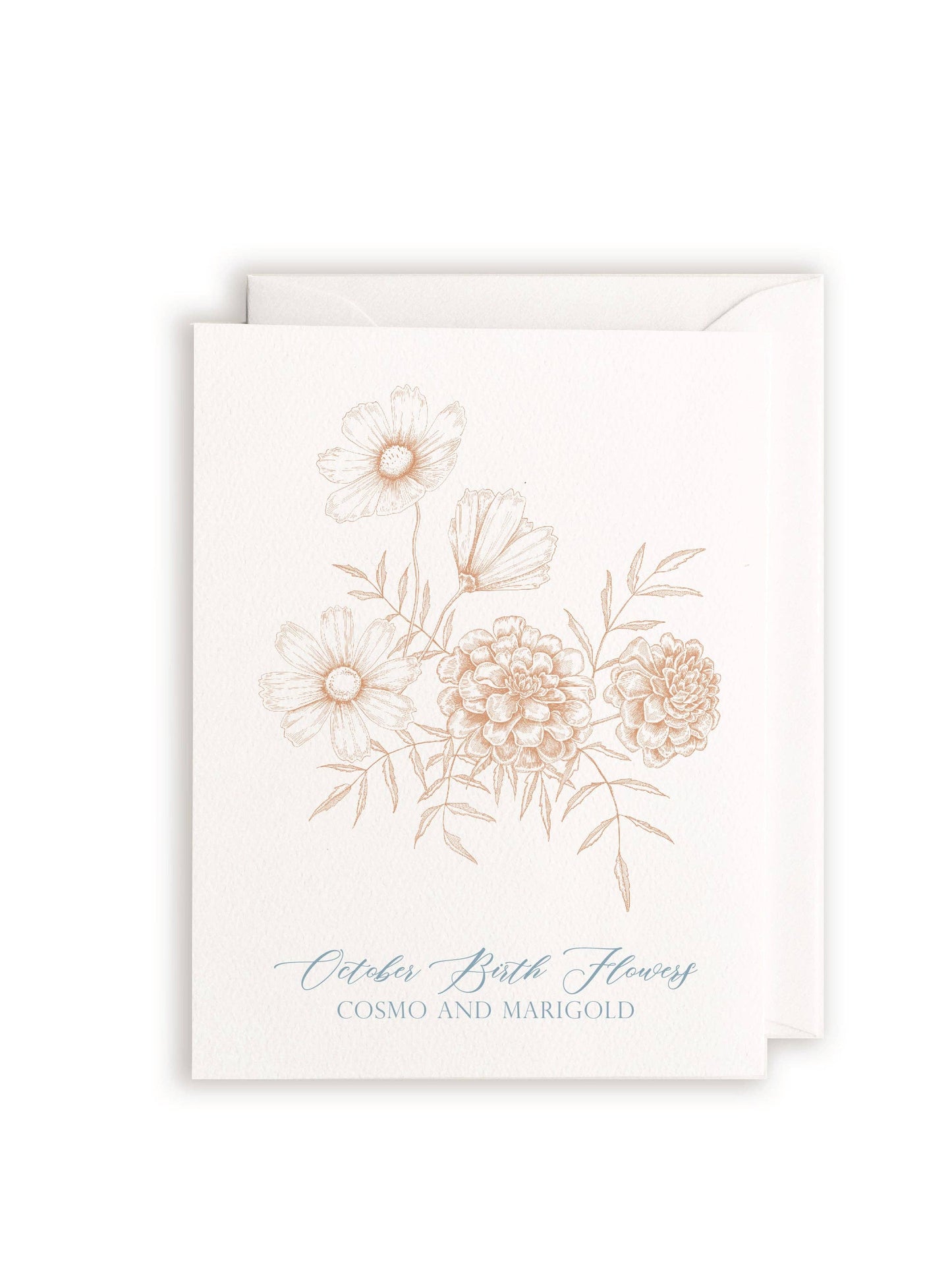 October Birth Flowers Letterpress Card