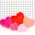 Pink set of acrylic hearts