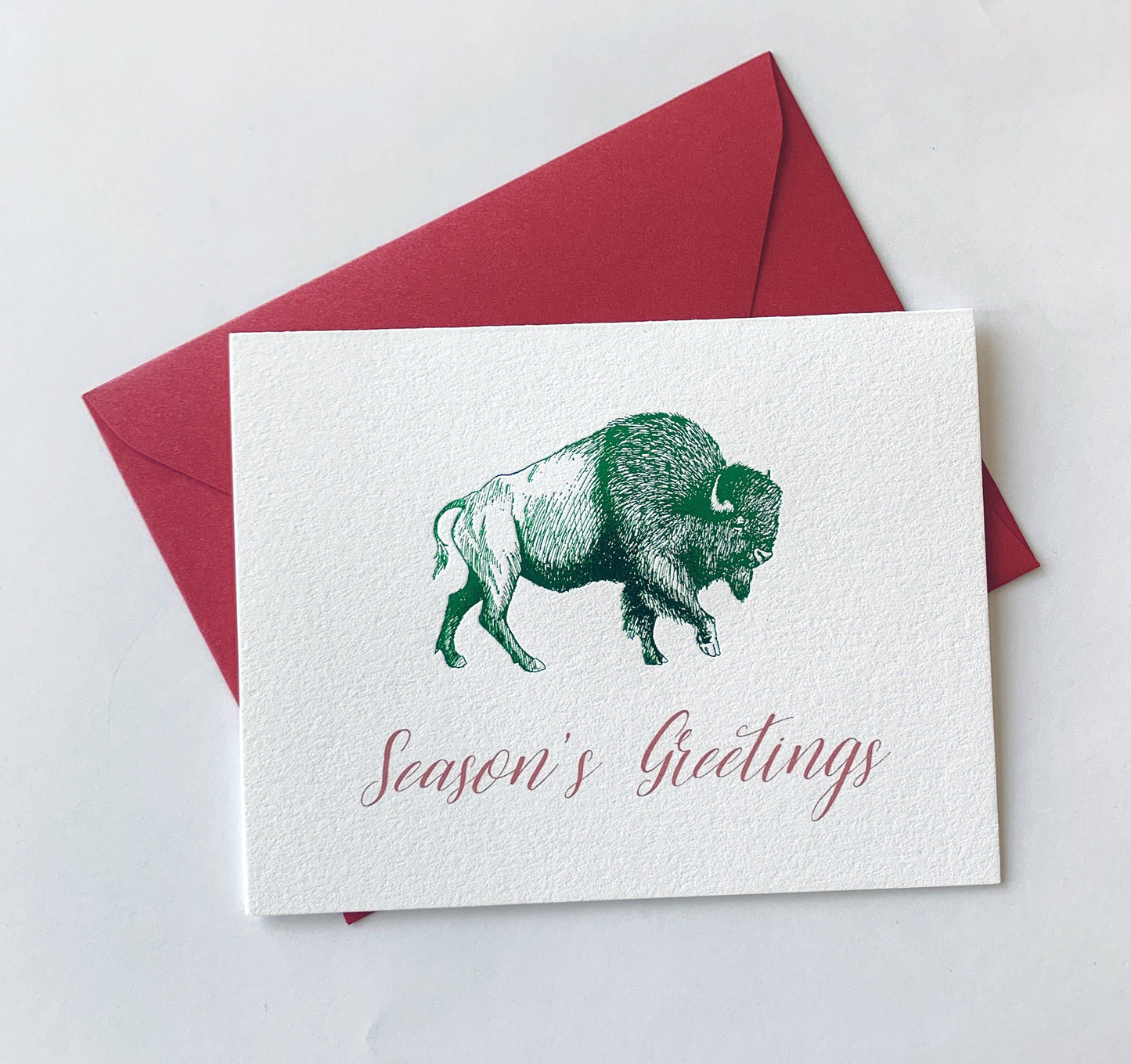 Season's Greetings Foil Buffalo Holiday Greeting Card