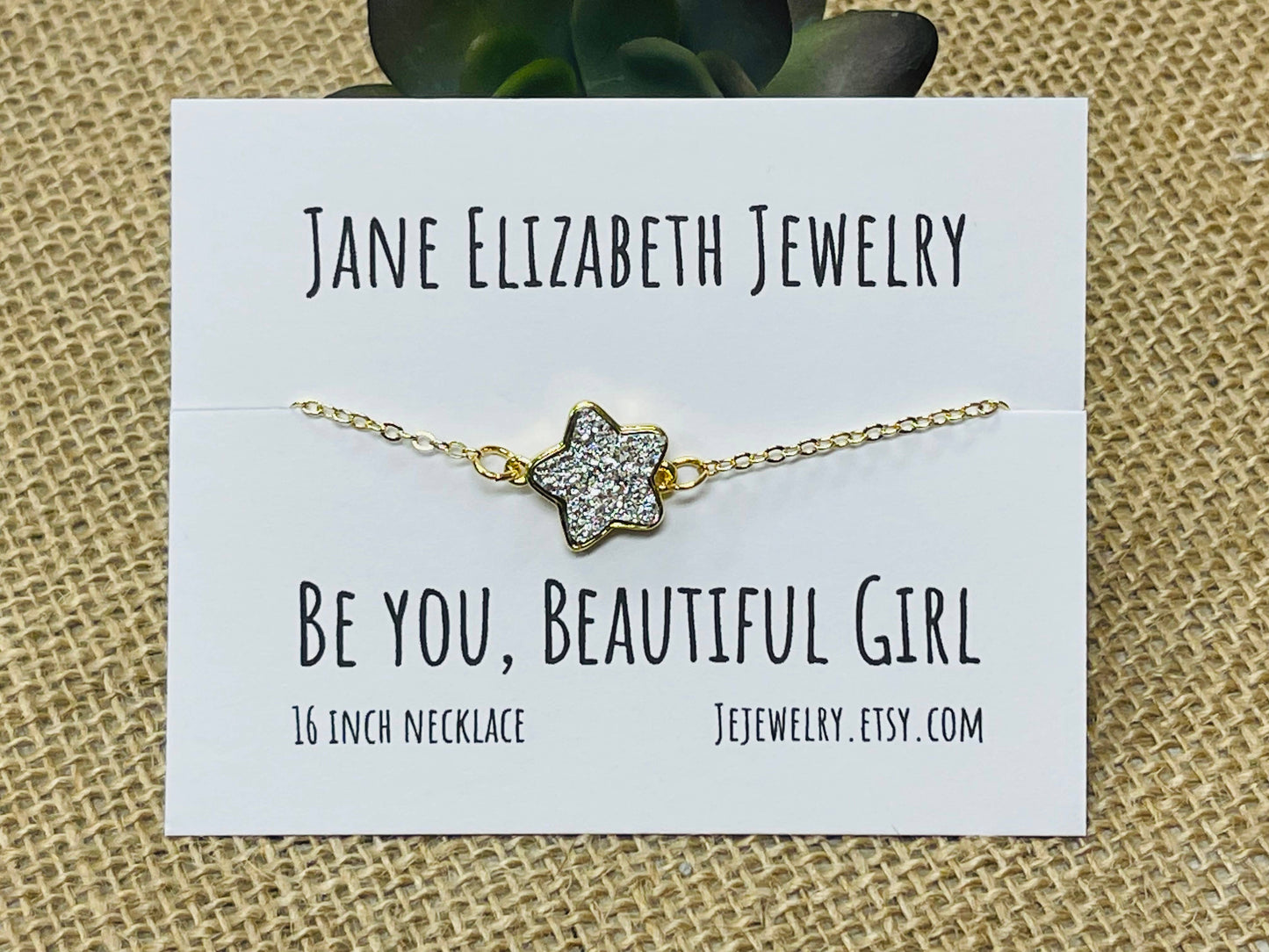 Girl's Star Necklace- white
