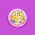 Breakfast Pancake Kitty Cat Pinback Button