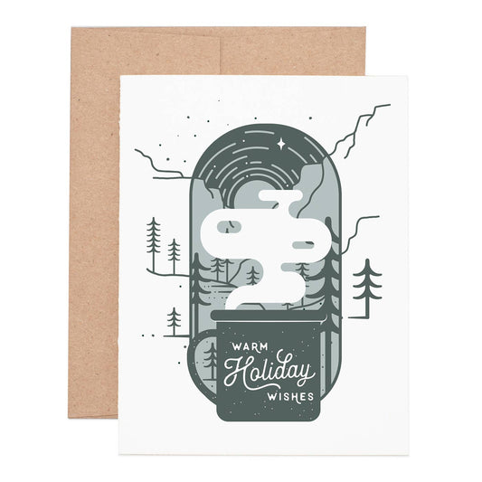 Warm Holiday Wishes Mug Greeting Card: Box of 6