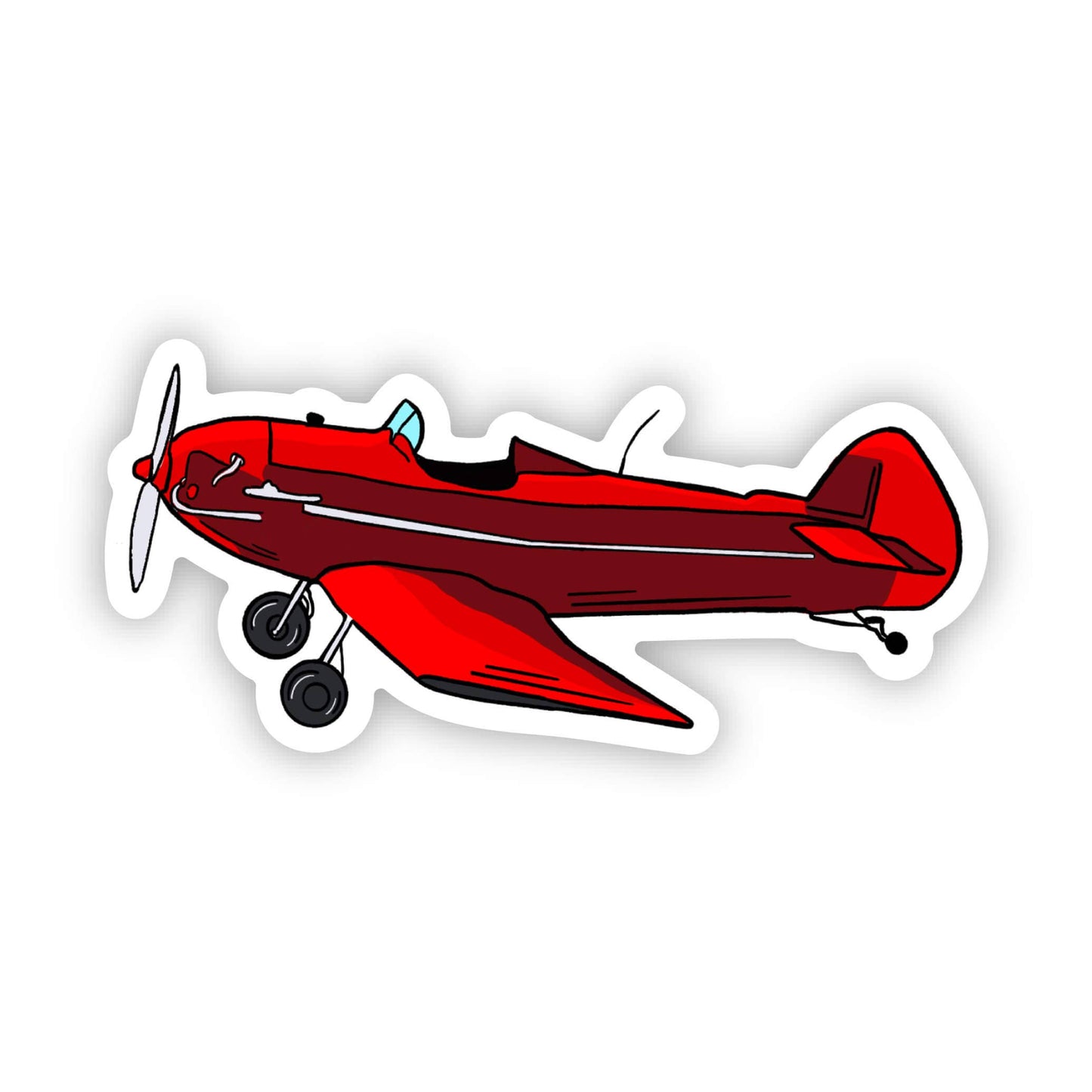 Little Red Airplane Sticker