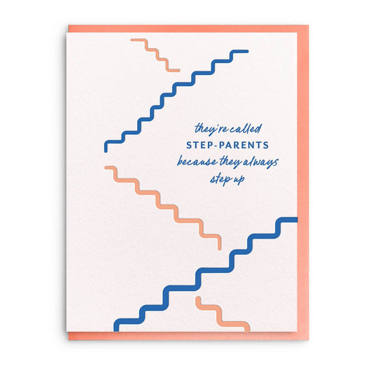 Step Up Letterpress Parents Card