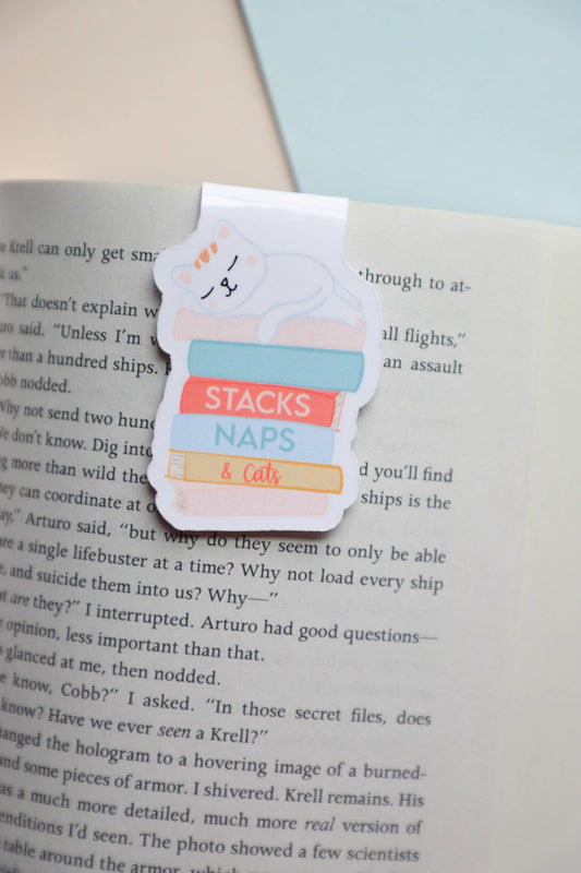 Stacks Naps & Cats Book Magnetic Bookmark