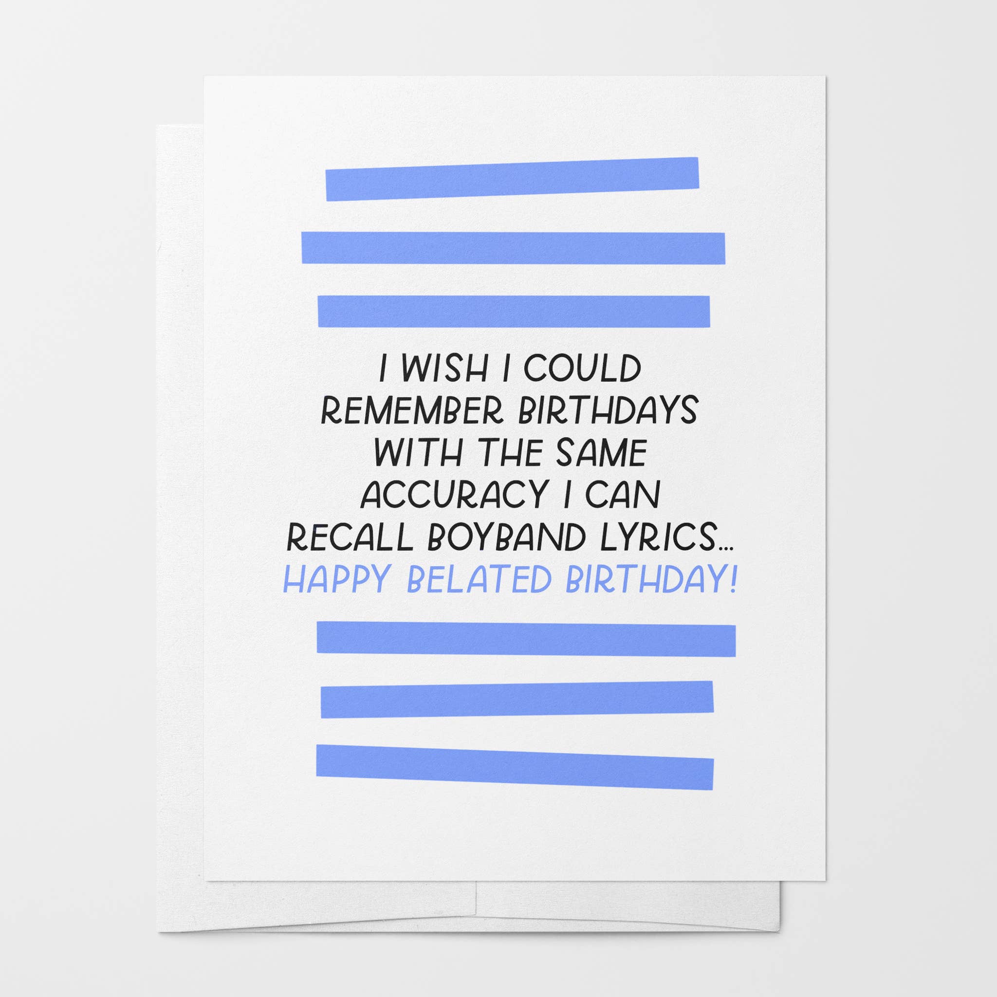 Boyband Lyrics Belated Card