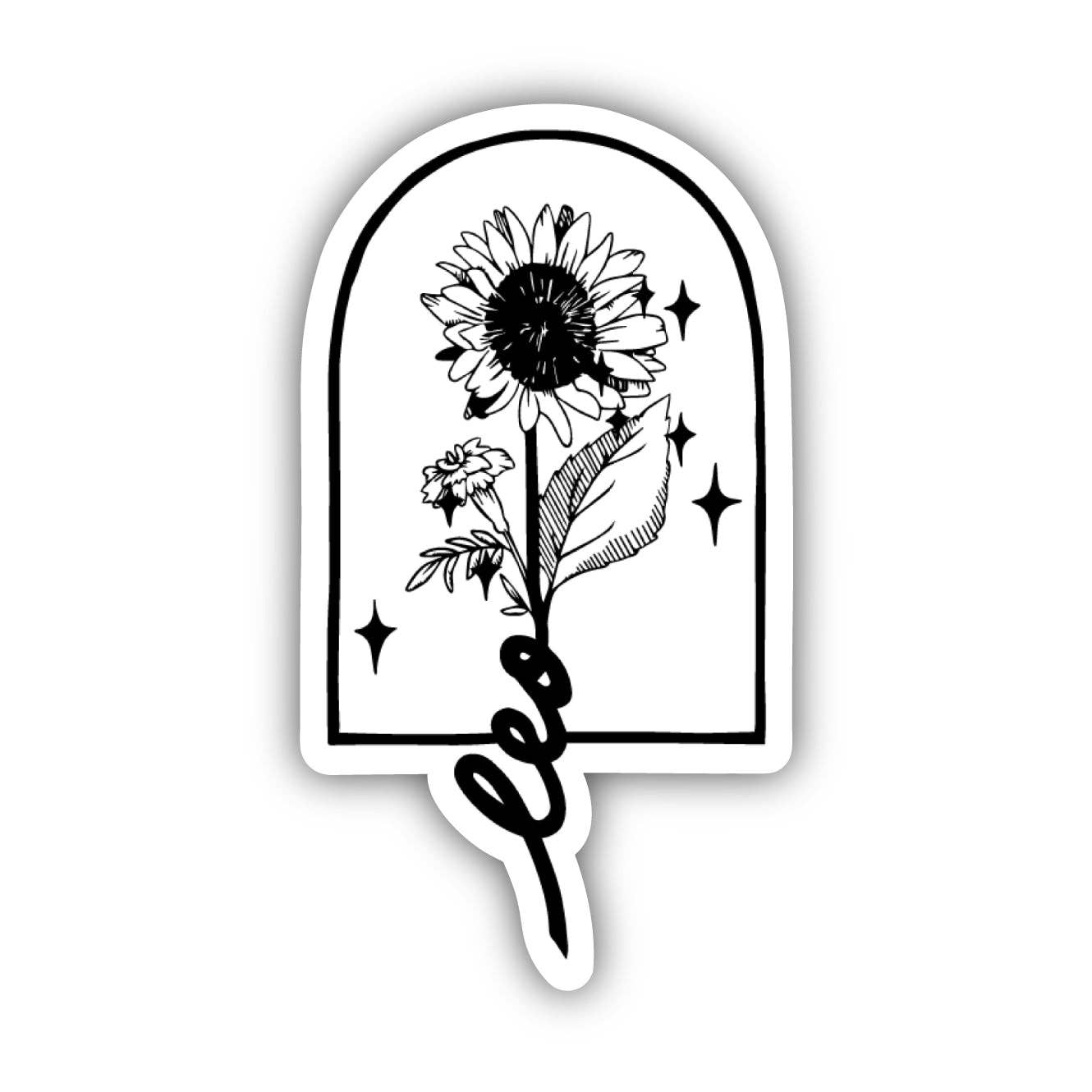 Leo Marigold & Sunflower Zodiac Sticker