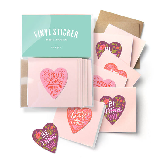 Vinyl Sticker Mini Notes - Heart