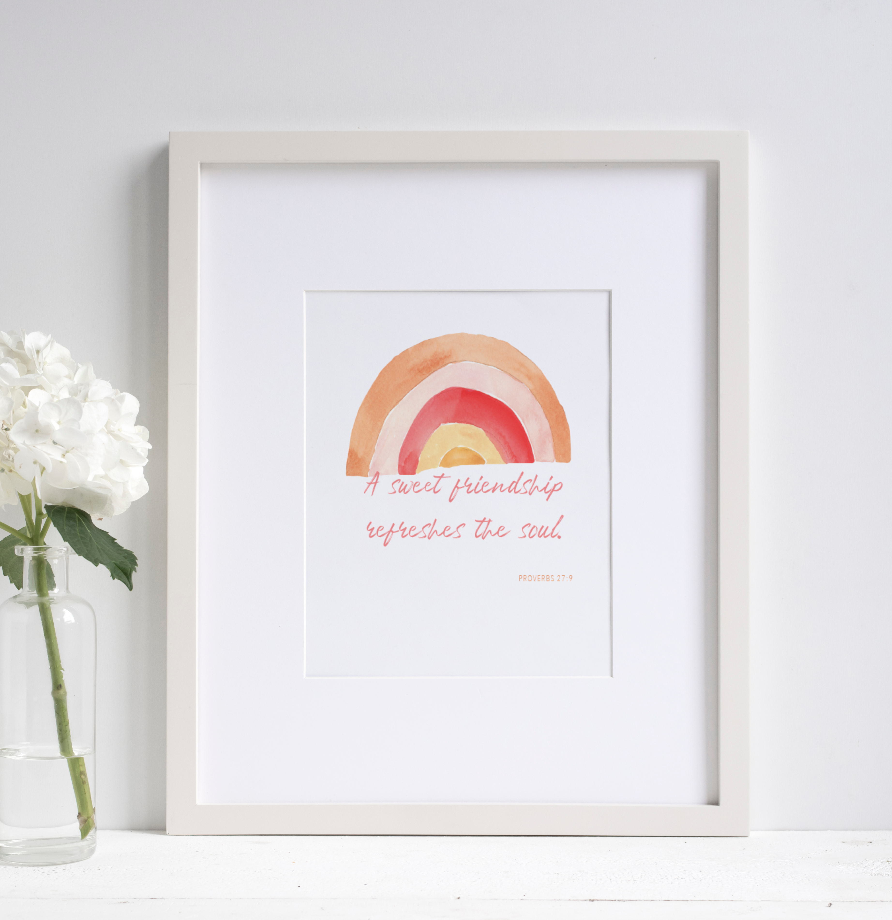 A Sweet Friendship Refreshes the Soul, Rainbow Art Print 5"x7"