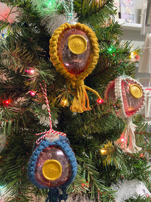 Macrame Ornament with Gold Wax Seal