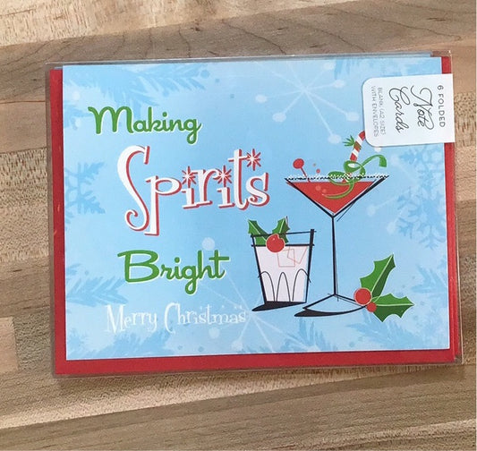 Making Spirits Bright- set of 6 folded note cards