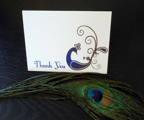 Peacock Thank you Card